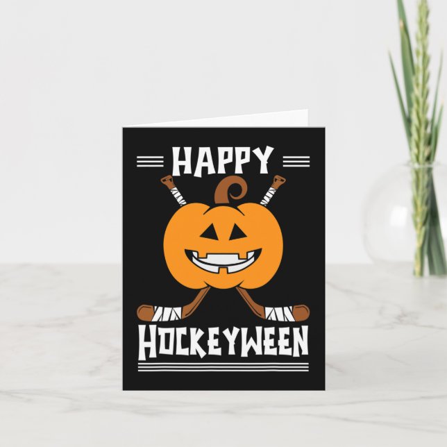 Carte Happy Hockeyween Joueur de hockey sur glace Hallow (Devant)