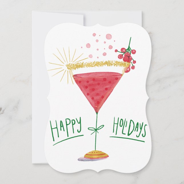 Carte happy holiday noël cocktail (Devant)