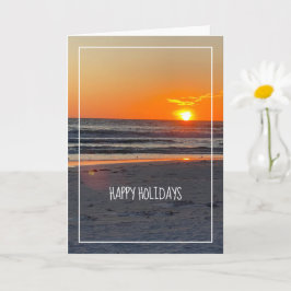 Carte Happy Holiday Sunset Beach Photo