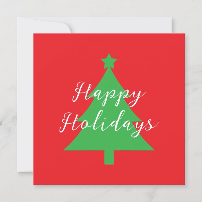 Carte Happy Holidays Bright Red Christmas New Year Card (Devant)