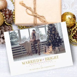 Carte Happy Holidays Christmas Married & Merry Newlyweds