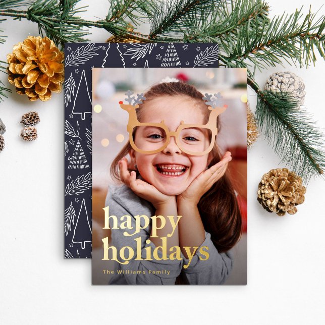 Carte Happy Holidays Gold Foil (Créateur téléchargé)