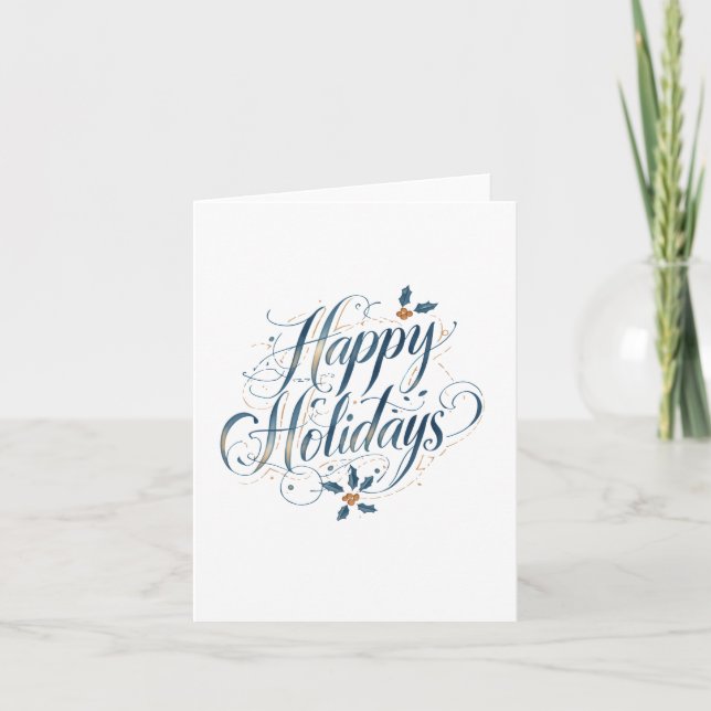 Carte Happy Holidays Merry Christmas Family New Year (Devant)