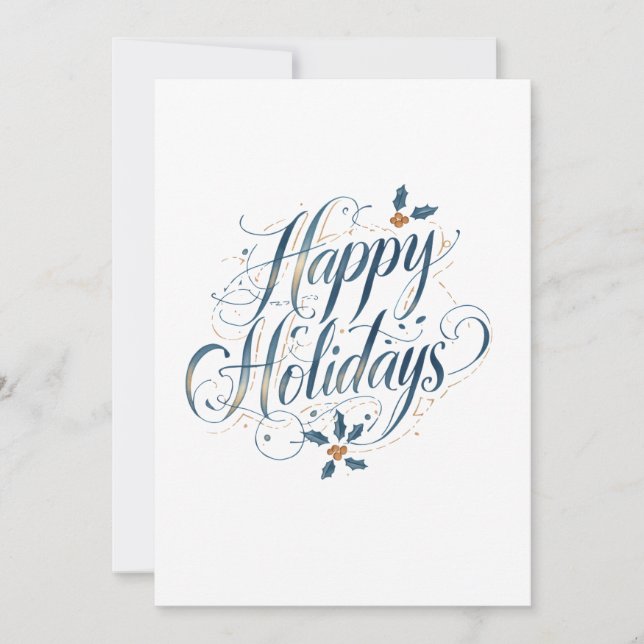 Carte Happy Holidays Merry Christmas Family New Year (Devant)