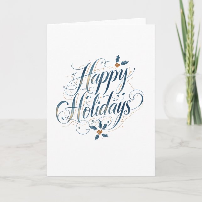 Carte Happy Holidays Merry Christmas Family New Year (Devant)