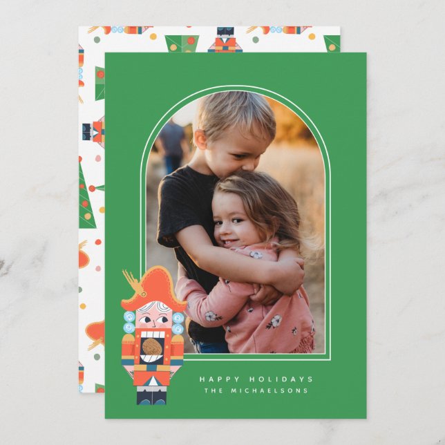 Carte HAPPY HOLIDAYS NUTCRACKER Add Your (Devant / Derrière)