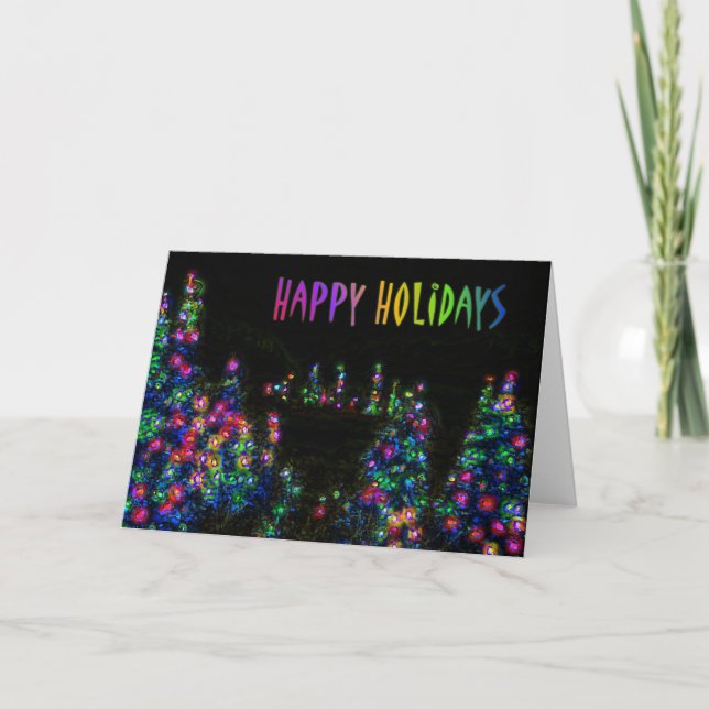 Carte Happy Holidays Tree Lights (Devant)