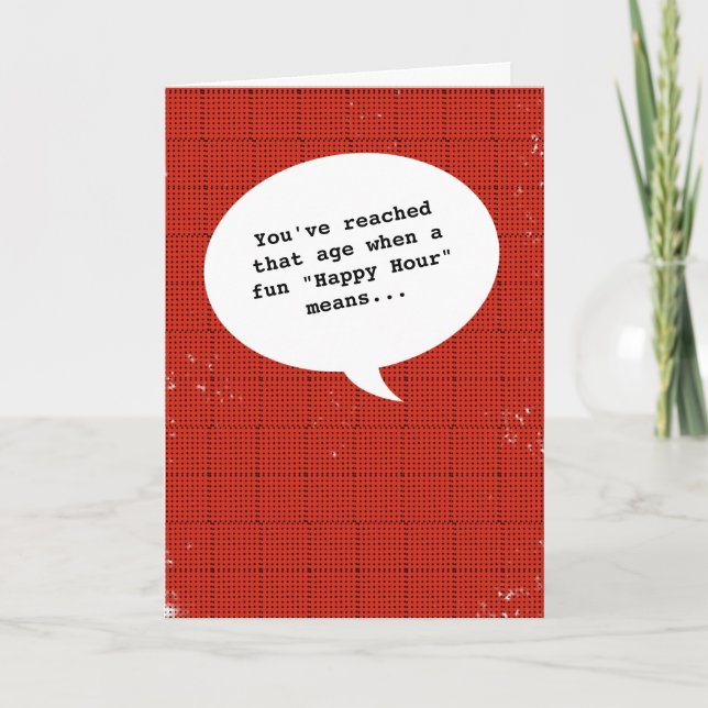 Carte Happy Hour with Getting Old Funny Birthday Card (Devant)
