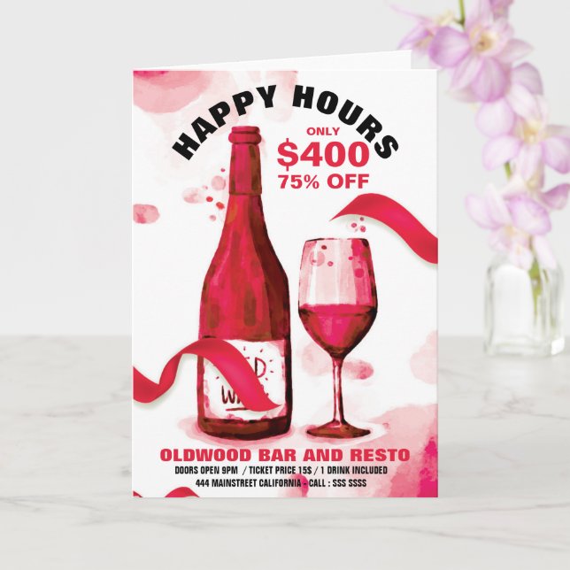Carte Happy Hours Bière Froid Bière-Craft Bière-Live (Orchidée)