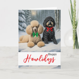 Carte Happy Howlidays Winter with Poodle and Schnoodle