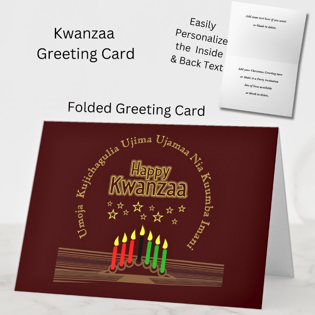 Carte Happy Kwanzaa, sept principes salués (Créateur téléchargé)