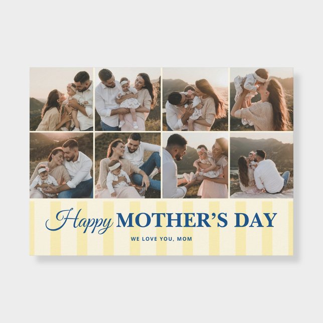 Carte Happy Mothers Day 8 Photo Flat Greeting Card (Créateur téléchargé)