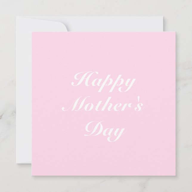 Carte Happy Mother's Day light rose classique script chi (Devant)