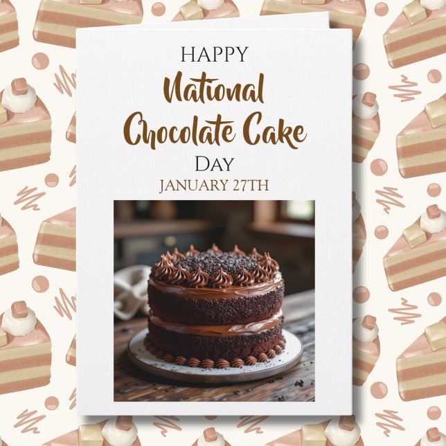 Carte Happy National Chocolate Cake Day | Jan 27th (Créateur téléchargé)
