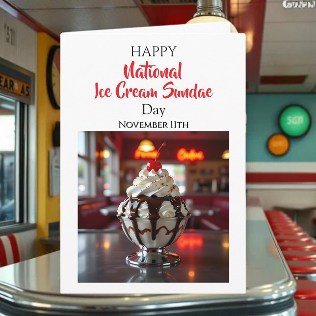 Carte Happy National Ice Cream Sundae Day | Nov 11th (Créateur téléchargé)