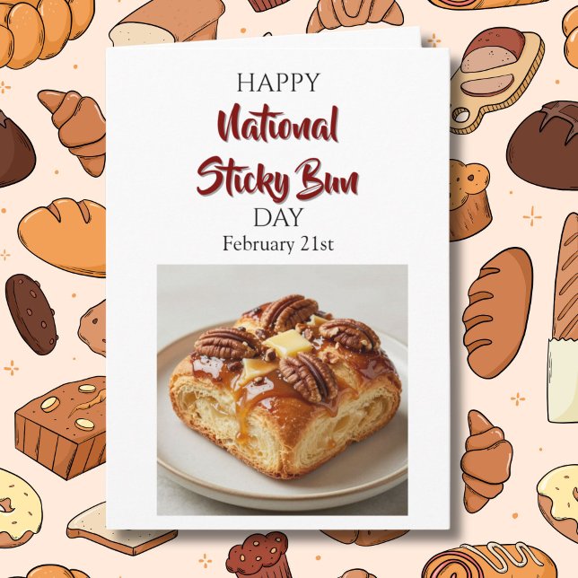 Carte Happy National Sticky Bun Day! Feb 21st (Créateur téléchargé)