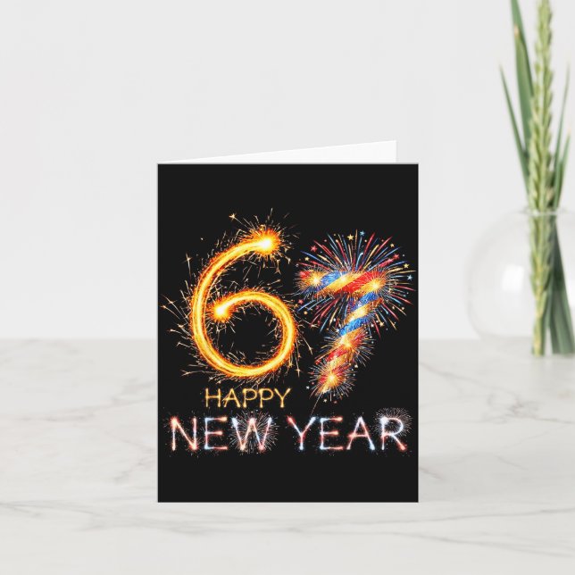 Carte Happy New Year 2026 67th Bday Fireworks Number 67  (Devant)