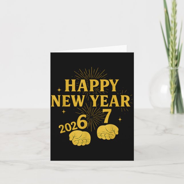 Carte Happy New Year 67 Meme – Funny 2026 Celebration Pa (Devant)