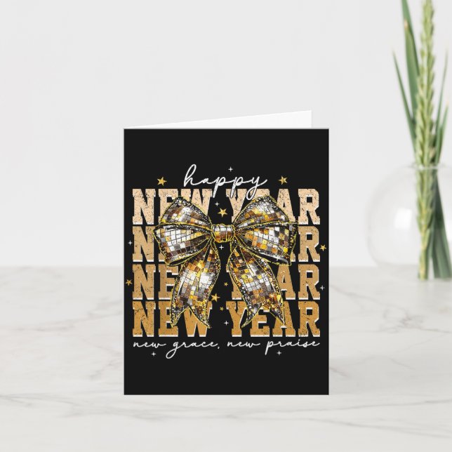 Carte Happy New Year Coquette Bow New Year New Grace New (Devant)