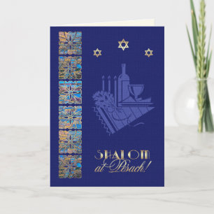 Carte Happy Passover Star of David et Seder Table Icons