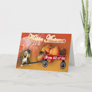 Carte Happy patchs citrouille d'automne Dog & Cat wagon