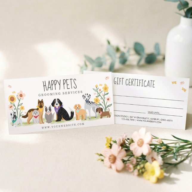 Carte Happy Pet Animal Care Grooming Gift Certificate (Happy Pet Animal Care Grooming Gift Certificate)