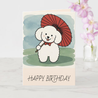 Carte Happy Poodle Matsumoto Hoji Style Birthday