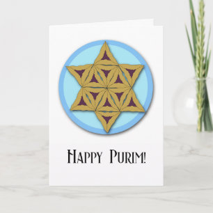 Carte Happy Purim Hamantaschen Cookies Star of David