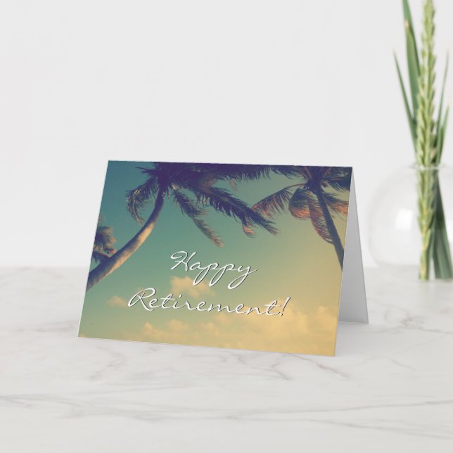 Carte Happy Retirement palmier tropical photo de plage (Devant)