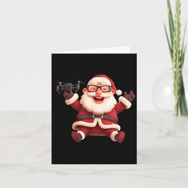 Carte Happy Santa Claus With Drone For Lots And Drones L (Devant)