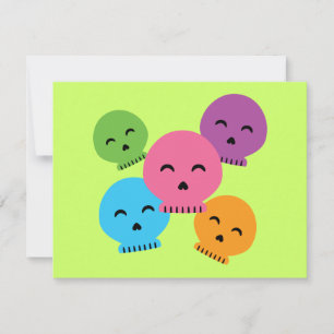 Carte Happy Skuls colorés