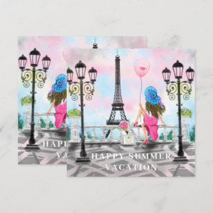 Carte Happy Summer Vacation - I Love Paris - Beautiful