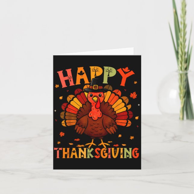 Carte Happy Thanksgiving Funny Turkey Day Family Dinner  (Devant)