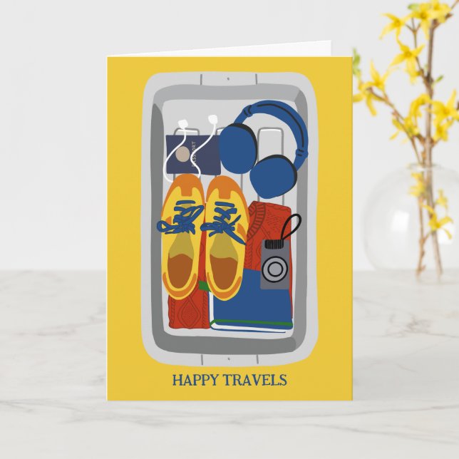 Carte Happy Travels Airplane Platy (Fleur jaune)