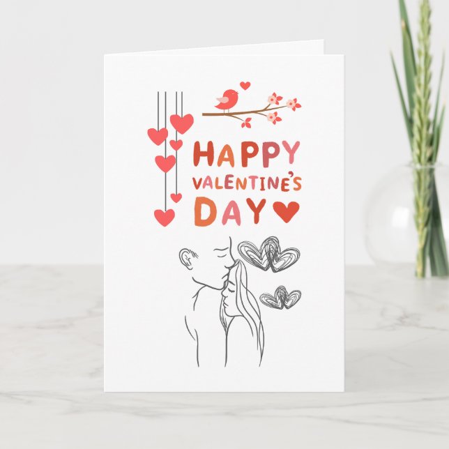 Carte Happy Valentine’s Day – Romantic Couple (Devant)