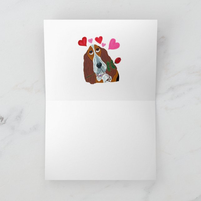 Carte Happy Valentine's Day Dachshunds in Hippy Van  (Intérieur)
