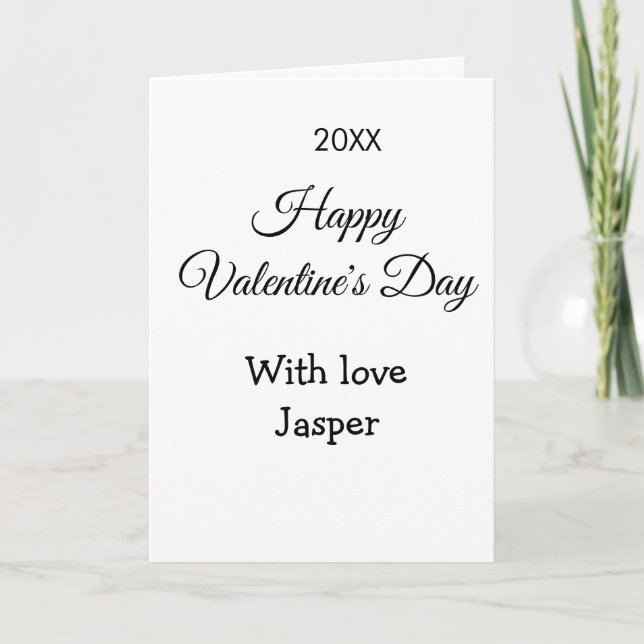 Carte Happy Valentine's day name love simple year stylis (Devant)