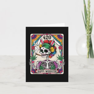 Carte Happy Weedster Easter Skeleton Fumer Weed Tarot