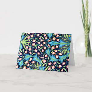 Carte Harebell, design vintage rose et blanc