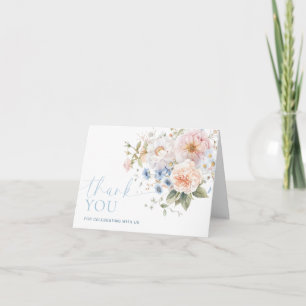 Carte Hargrove Fête des mariées Florale bleu Merci