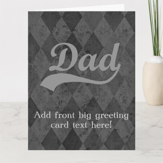 Carte Harlequin Gris Shades Papa Fête des pères (Devant)