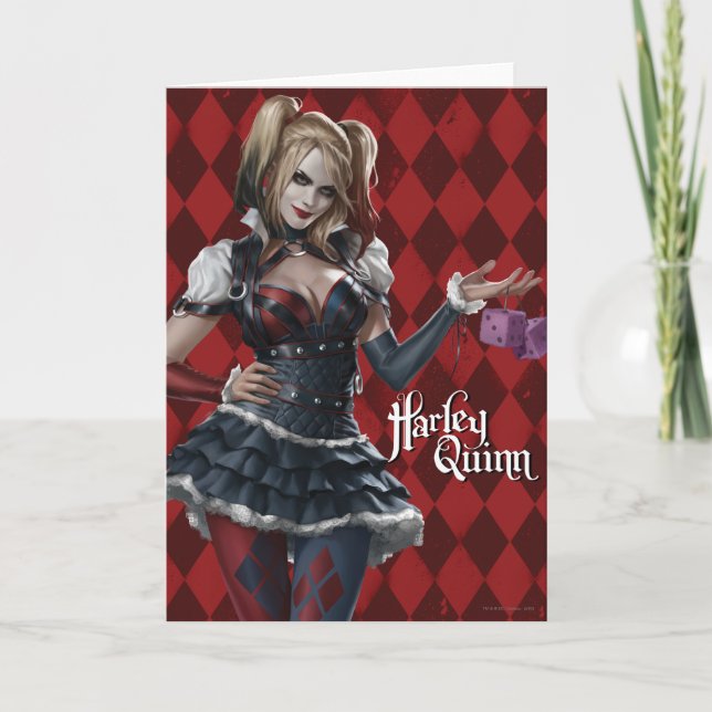 Carte Harley Quinn Avec Dice Fuzzy (Devant)