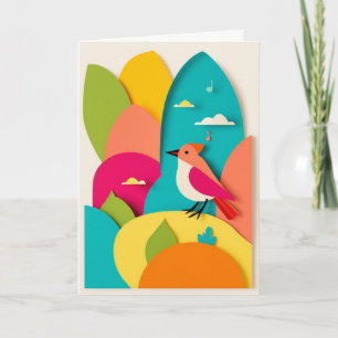 Carte Harmonie de mélodie d'oiseau vibrant