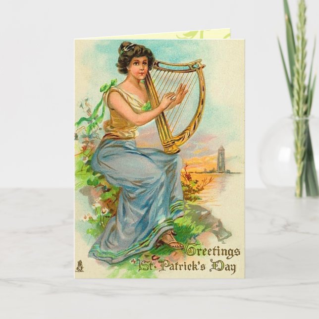 Carte Harpe irlandaise vintage (Devant)