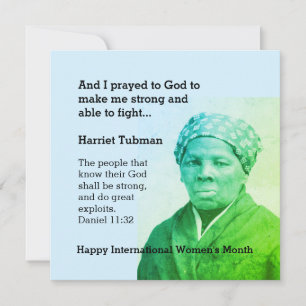 Carte HARRIET TUBMAN Écriture personnalisée Citation mot