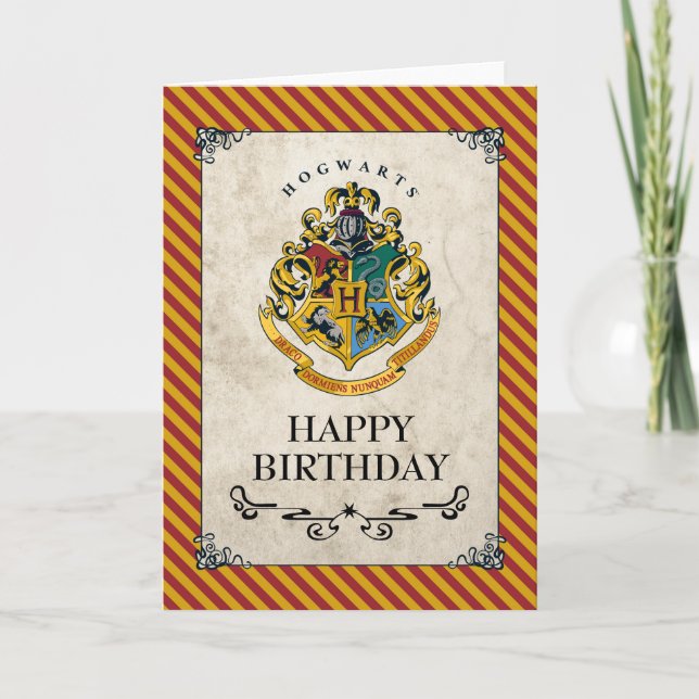 Carte Harry Potter Cimier de Poudlard Joyeux anniversair (Devant)