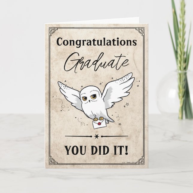 Carte Harry Potter | Hedwig Graduation (Devant)