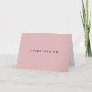Carte Hashtag Modern #  Tendance élégante rose sur mesur