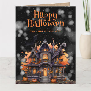 Carte Hauned House Ghost Happy Halloween