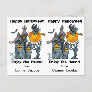 Carte Haunted House Witch School Party Halloween